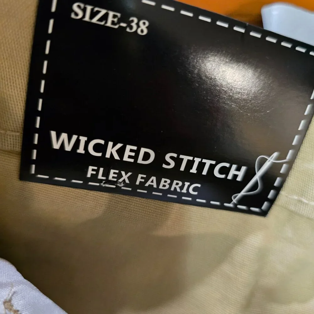 Wicked Stitch Men's Flex Fabric Cargo Shorts Stretch Khaki Pockets Size‎ 38 NWT